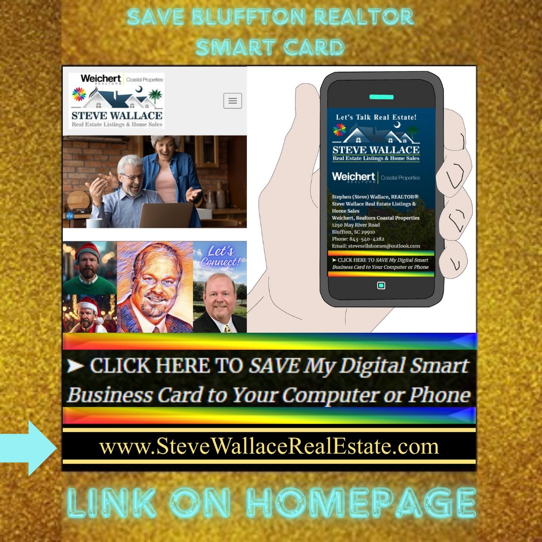 #Save #Download #BlufftonRealtor #BlufftonRealEstateAgent #DigitalBusinessCard #ContactlessCard #NFCCard #SmartCard #RealEstate #RealtorLife #BringMeBuyers #HouseHunter #SWRE #SteveWallaceRealEstate #Retiree #RetireInBluffton