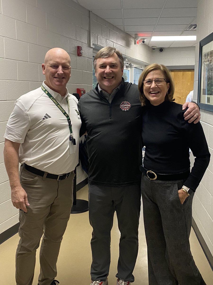 Good to see Coach Smart in the hallways at Blessed Trinity! He took some time out from the talent to get a photo with me and Lynn!