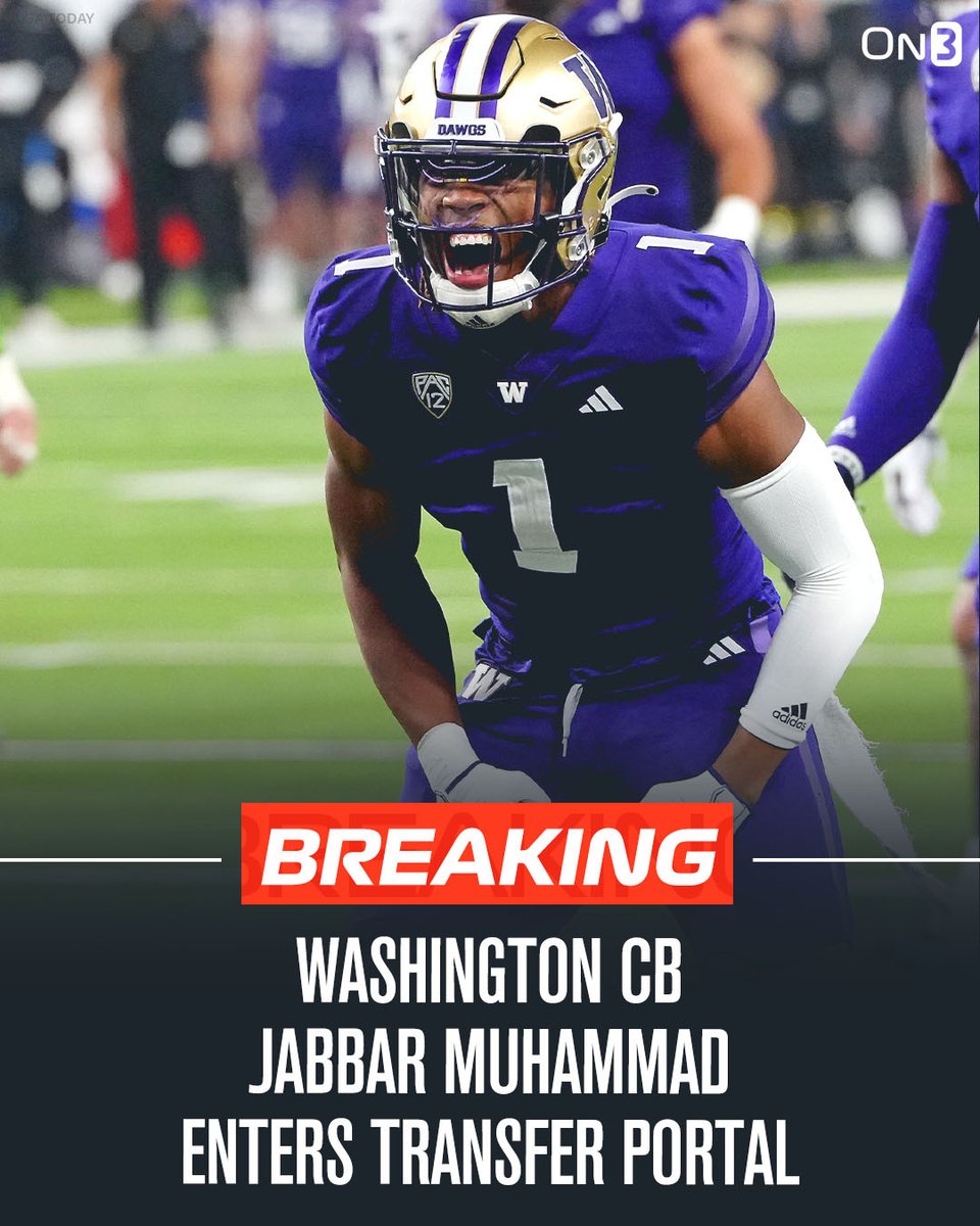 Transfer Portal (@transferportal_) on Twitter photo π¨BREAKING: Washington CB Jabbar Muhammad has entered the NCAA transfer portal, <a href="/PeteNakos_/">Pete Nakos</a> confirms.
Muhammad had 46 tackles, 5.0 TFLs, 2.0 sacks, and 3 interceptions this season. He started his career at Oklahoma State.
on3.com/transfer-portaβ¦ π¨BREAKING: Washington CB Jabbar Muhammad has entered the NCAA transfer portal, <a href="/PeteNakos_/">Pete Nakos</a> confirms.
Muhammad had 46 tackles, 5.0 TFLs, 2.0 sacks, and 3 interceptions this season. He started his career at Oklahoma State.
on3.com/transfer-portaβ¦