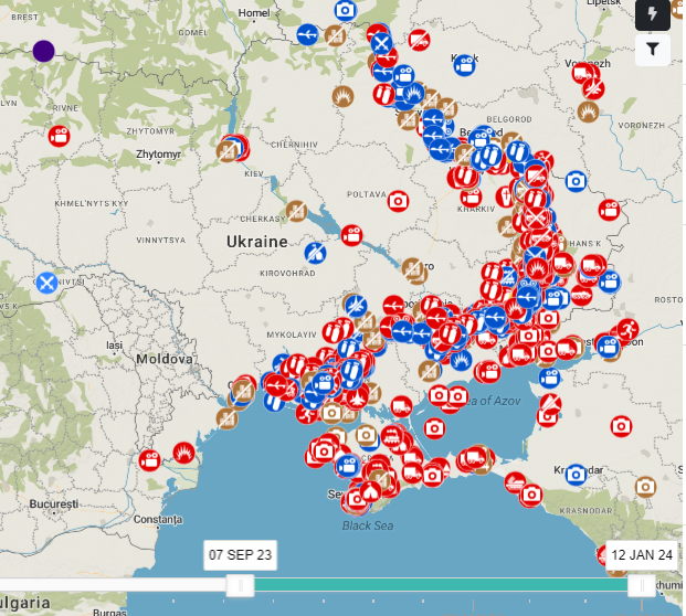 Our Ukraine conflict map has 26.400+ geolocations (!) Every geolocation is linked with the footage of the incident that occurred on that specific location. Don't forget to use our time slider or our filter. Thx to every volunteer and the community for helping! 👇…