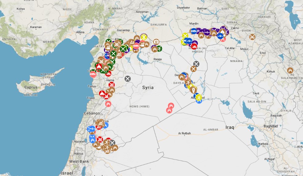 Our Syria conflict map has 550+ geolocations. Every geolocation is linked with the footage of the incident that occurred on that specific location. Thx to every volunteer and the community for helping! 👇 geoconfirmed.org/syria