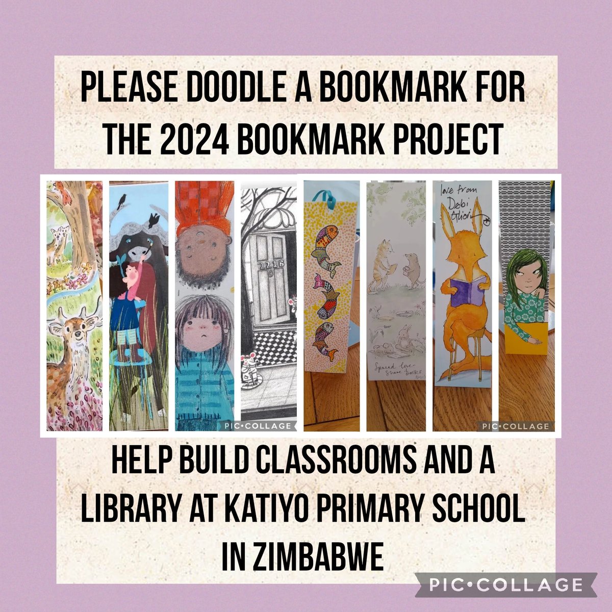 Authors illustrators and celebrities please will you doodle a bookmark for the #BookmarkProject & help us raise money for Katiyo Primary School in Zimbabwe Please tag folks you'd like to take part, more info here bookmarkproject.co.uk Please RT