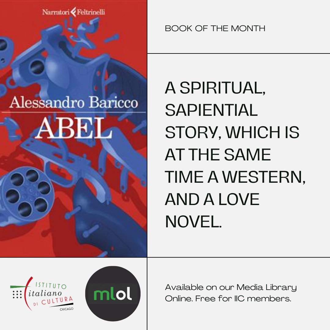 IIC Chicago on X: #Bookofthemonth We are reading Abel by Alessandro  Baricco, a spiritual, sapiential story, which is at the same time a  western, and a love novel. #Read at    /