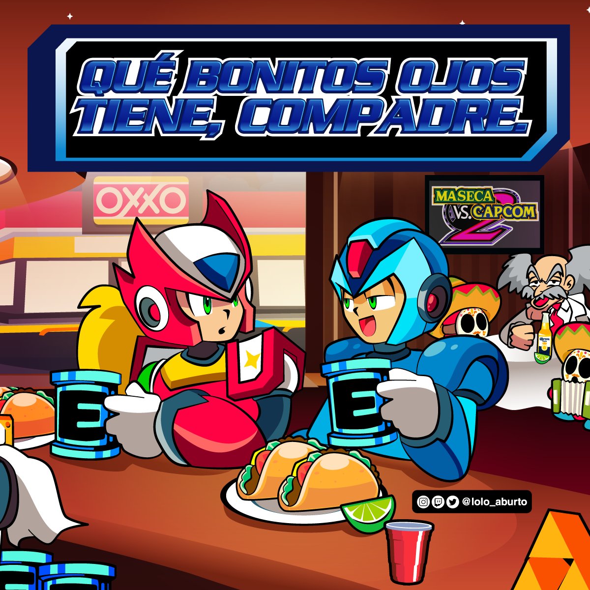 #viernesdeilustracion Megaman Robots