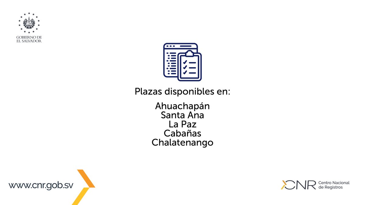 CNRSV's tweet photo. Si quieres aplicar a estas plazas y ser parte del equipo del CNR, envíanos tu hoja de vida al correo dotaciondeltalento@cnr.gob.sv https://t.co/a7dDSeNELD