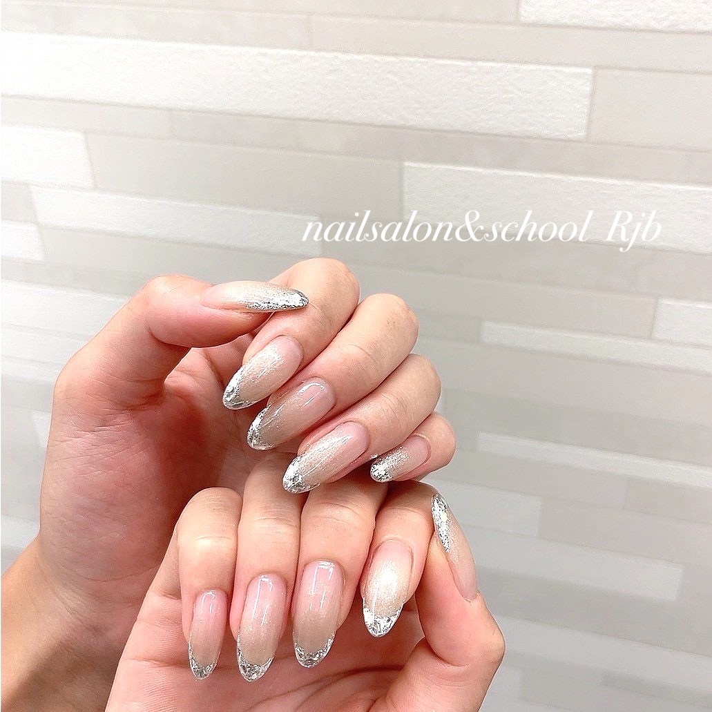 冬のガラスフレンチ@高砂ネイルサロンrjb