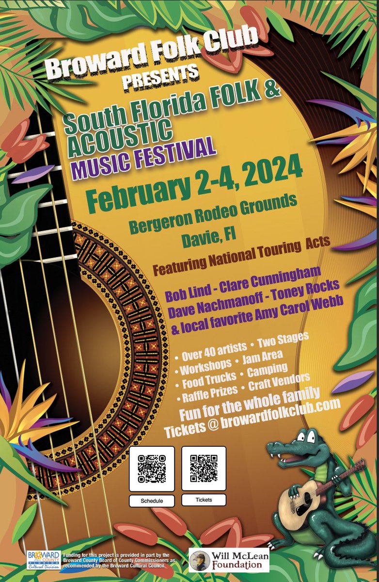 Broward Folk Club's South Florida Folk &amp; Acoustic Music Festival in February 2024! 
#FolkMusicFlorida #FloridaFolkMusic #FolkMusicFestival jazz-bluesflorida.blogspot.com/2023/11/pack-y…