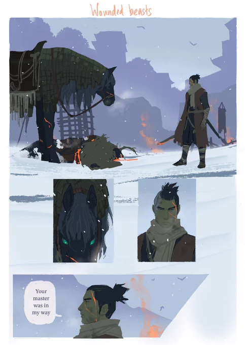 The demon horse from sekiro made me sad so I made a comic about it 