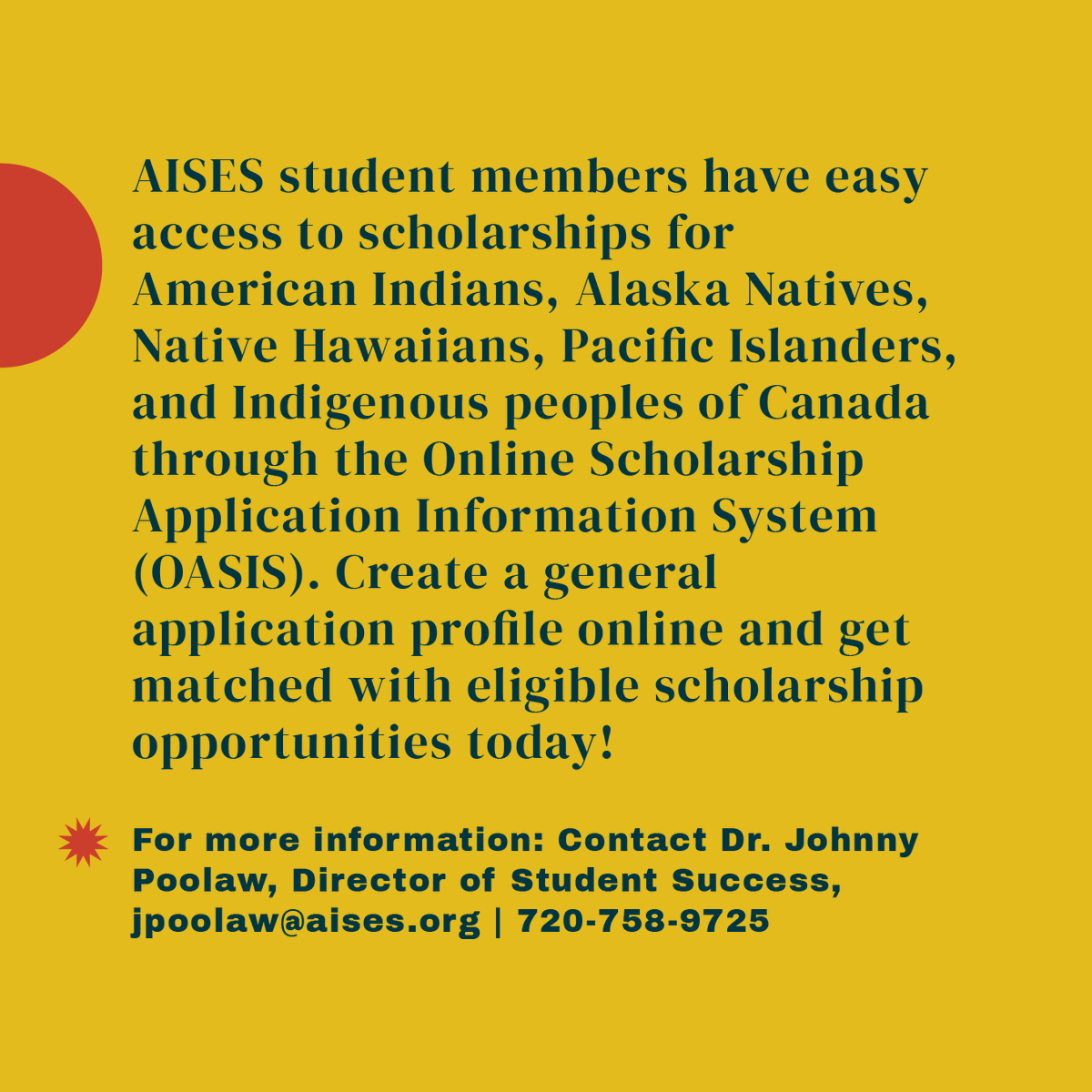 🌟 Calling Indigenous students in STEM 🌟 AISES Scholarships are now OPEN! Start the application process today and forge your path to academic success! Visit the link in our bio or visit ow.ly/RRwz50QmgYE for more information. #NativesinSTEM #AISES #AISESscholarship