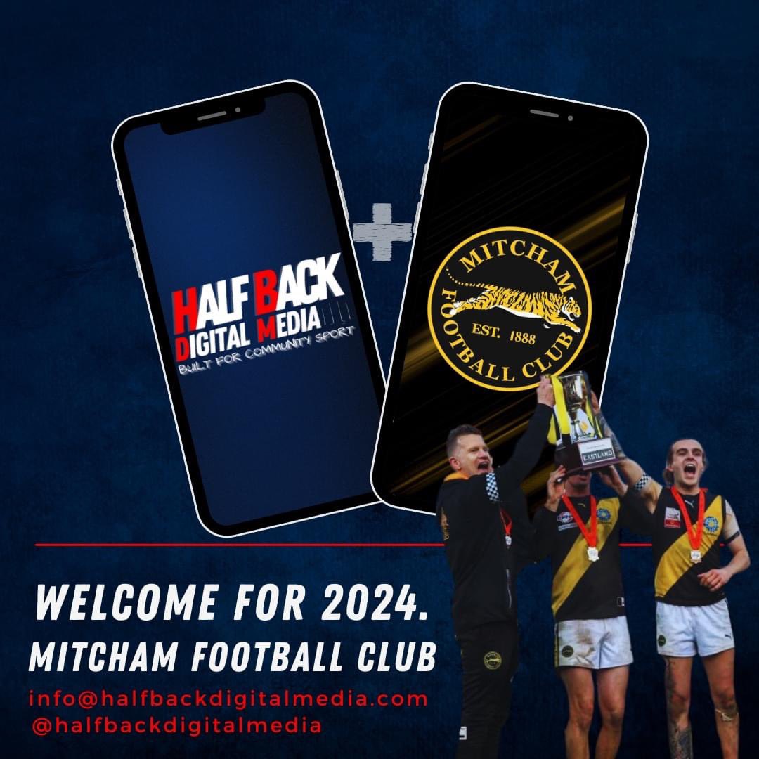Halfbackdigital's tweet image. We are excited to welcome on board the reigning Eastern Football Netball League Division 1 Premiers @MitchamFC for season 2024!

We will be looking after the clubs game week social media content for both the football and netball for the upcoming season
