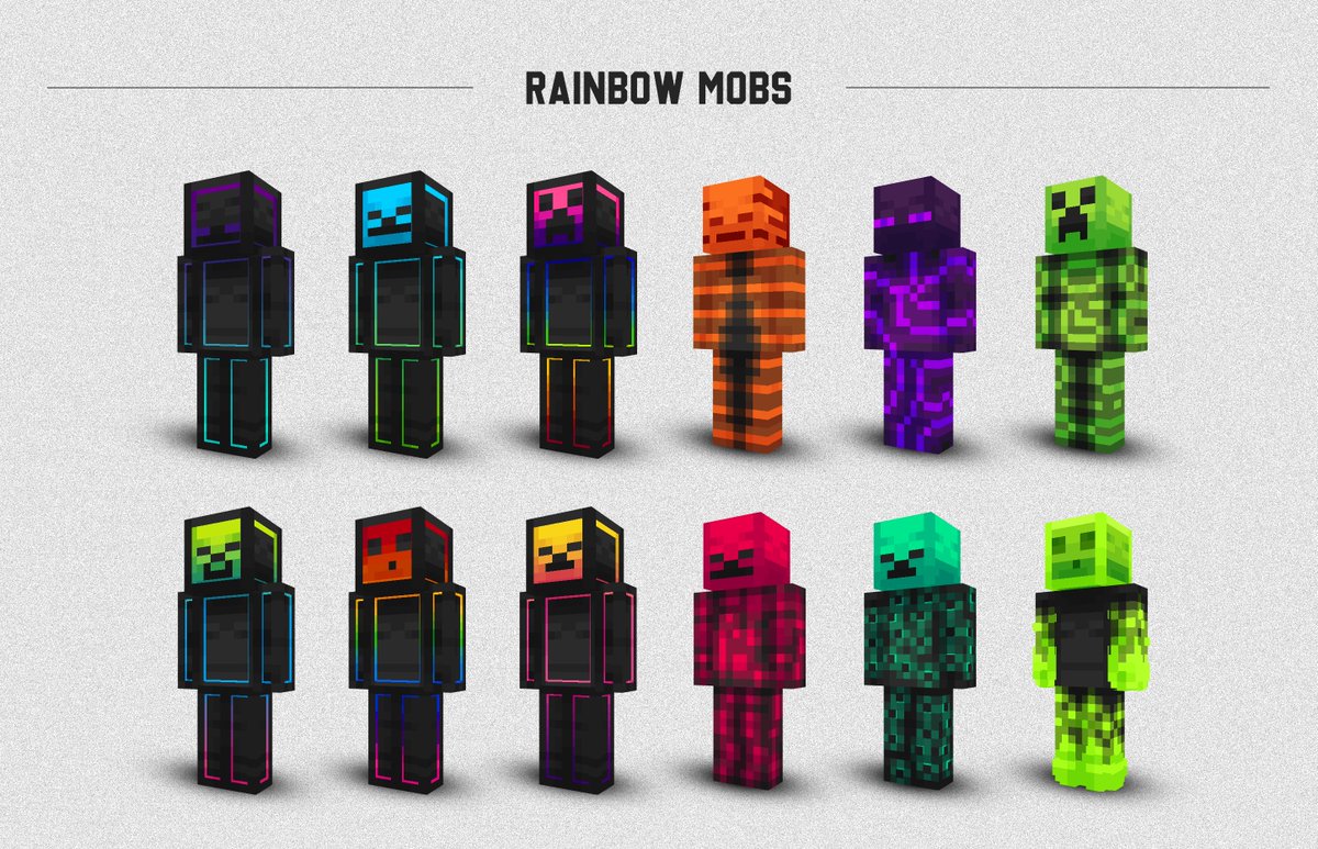 Rainbow Mobs minecraft SKIN PACK! 

#Minecraft #Minecraftmarketplace #marketplace #Skinpack #RGB