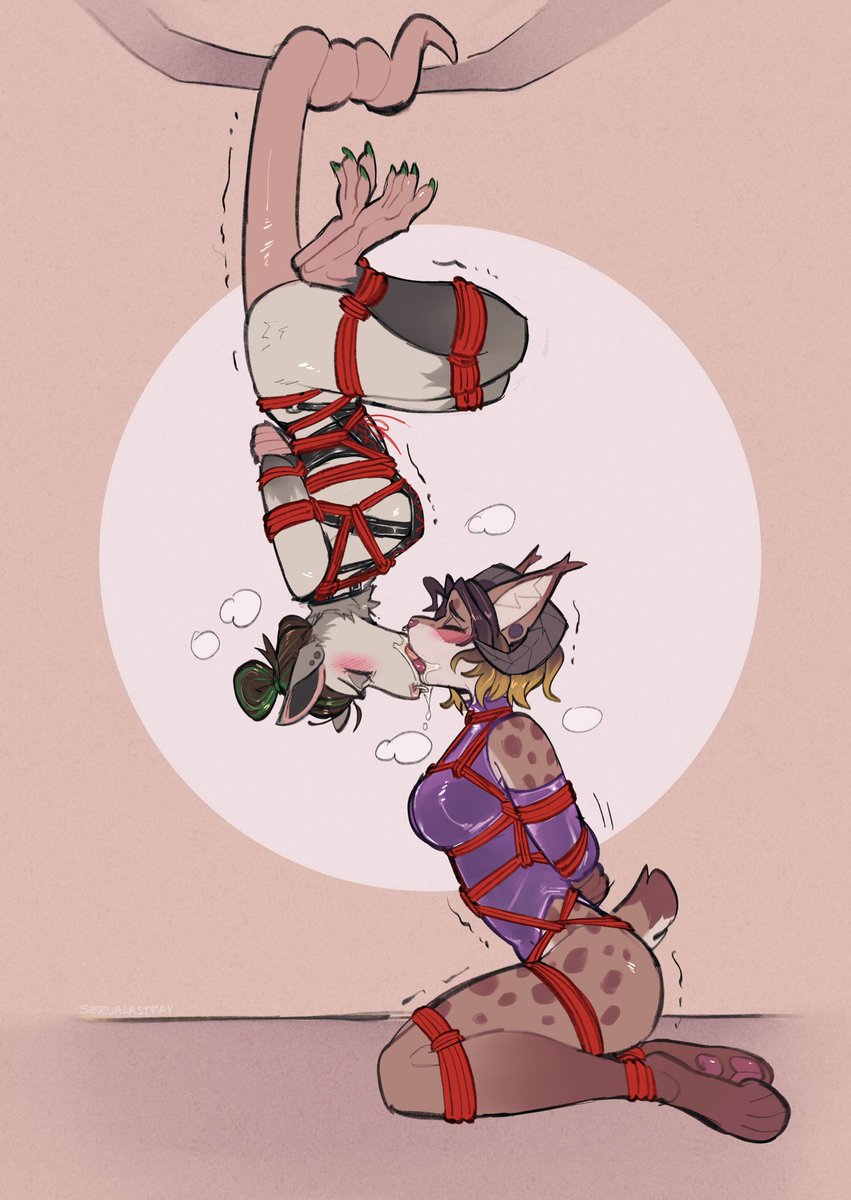 Tied up with Val and loving every second of it 💛

Gift from <a href="/StressGremlin/">Val</a>, wonderful art by <a href="/servalastray/">LEX!!!!</a>