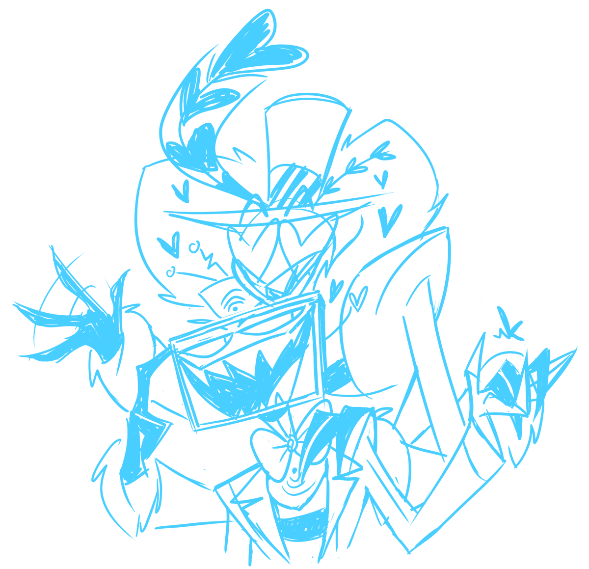 Hat_Teeth's tweet photo. Episode 2 early access hype! The Pissbaby and his flat-Faced Prince! #HazbinHotel https://t.co/QEFIE8YoRn