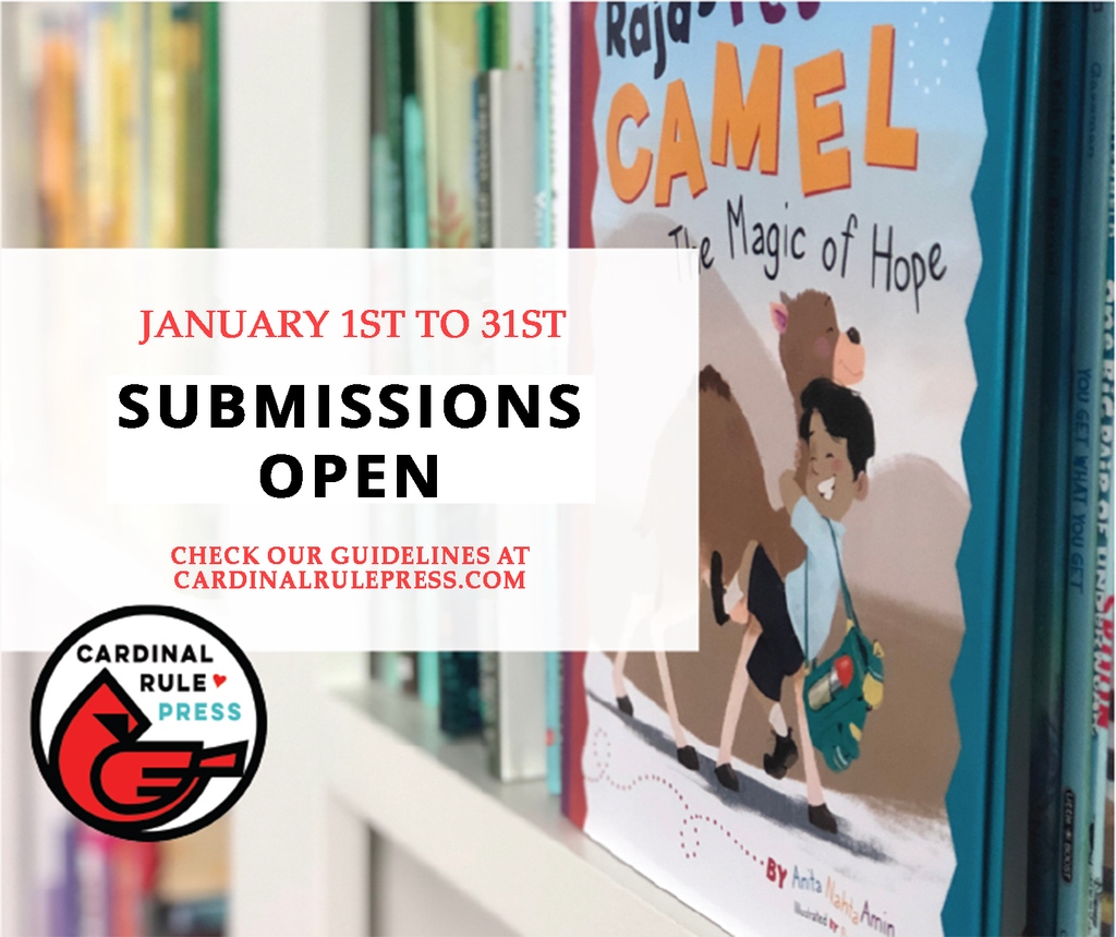 CardinalRulePrs's tweet photo. We are open for submissions!

Cardinal Rule Press is currently open to unsolicited manuscripts until January 31st, 11:59 PM EST 2024. 

Read our guidelines 👉 https://t.co/vjbeUt0fzg https://t.co/v4kbcJvSXy