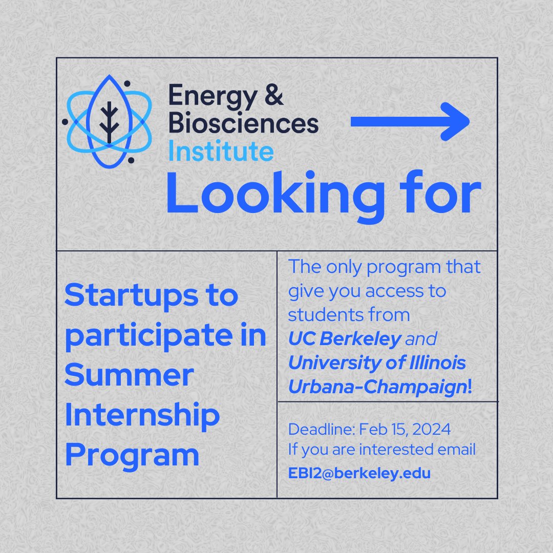 We are excited to kick the year off searching for companies to join our summer internship program~! Please contact us if your company is interested~! #search #biotech #climatetech #entrepreneurship