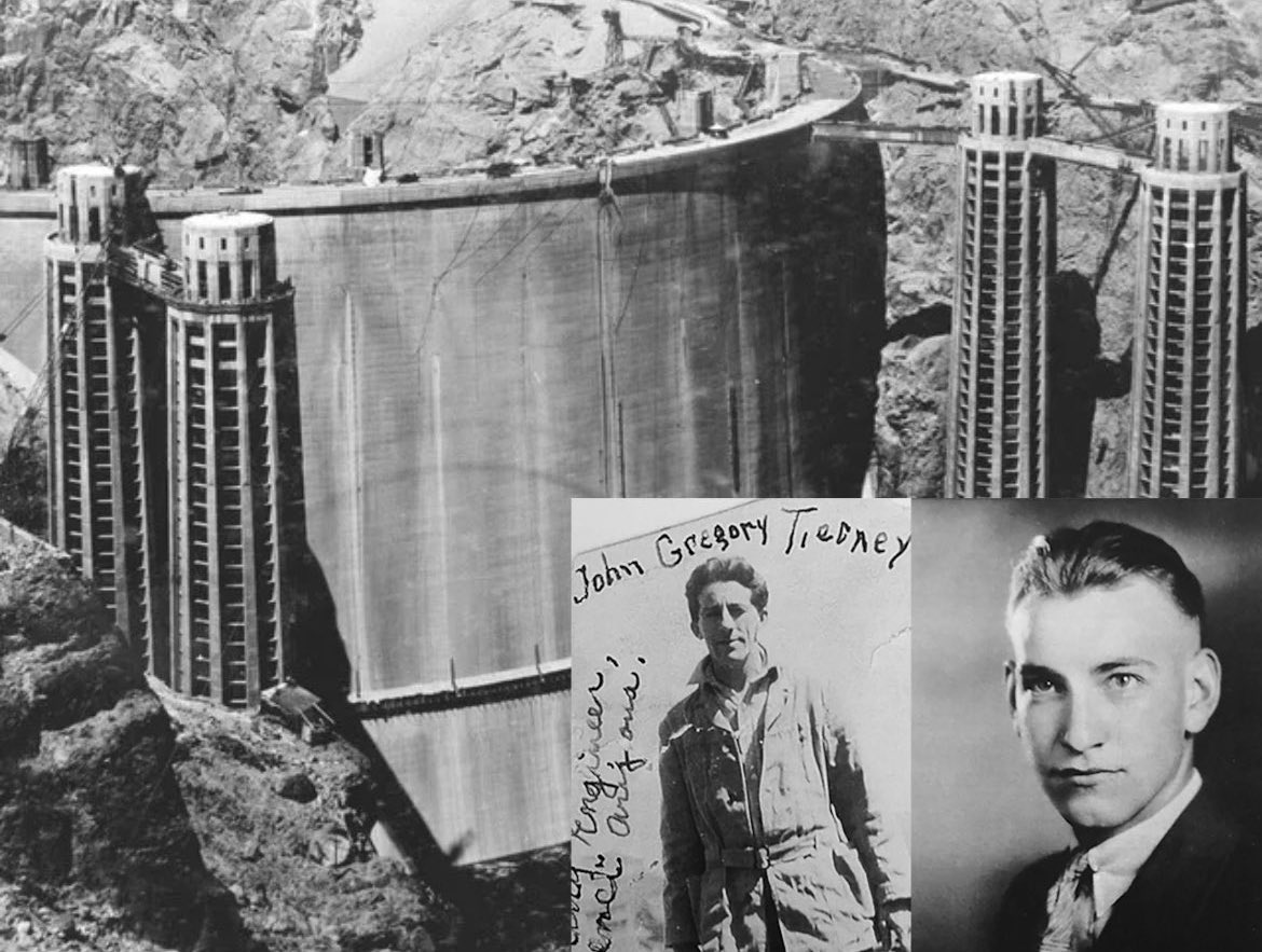The very first fatality during the construction of Hoover Dam was J.G. Tierney, who tragically drowned while surveying in the Colorado River on December 20, 1922. Exactly 13 years later, on December 20, 1935, the last casualty, Patrick Tierney, his son, lost his life during the