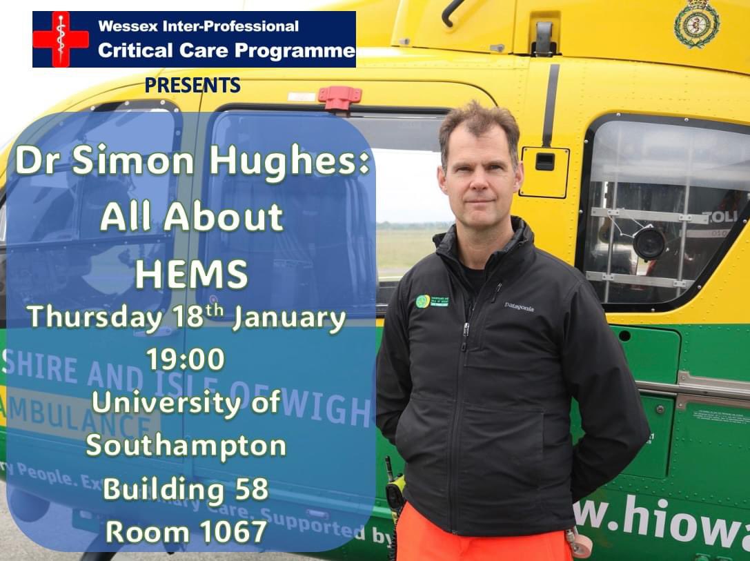 Student/apprentice HCP’s in the Wessex region - the first <a href="/WessexCCP/">Wessex CCP</a> free lecture of 2024 is inbound! 

If you want to learn more about HEMS, make more student friends in the patch +/- convey to the pub post-lecture then come along!