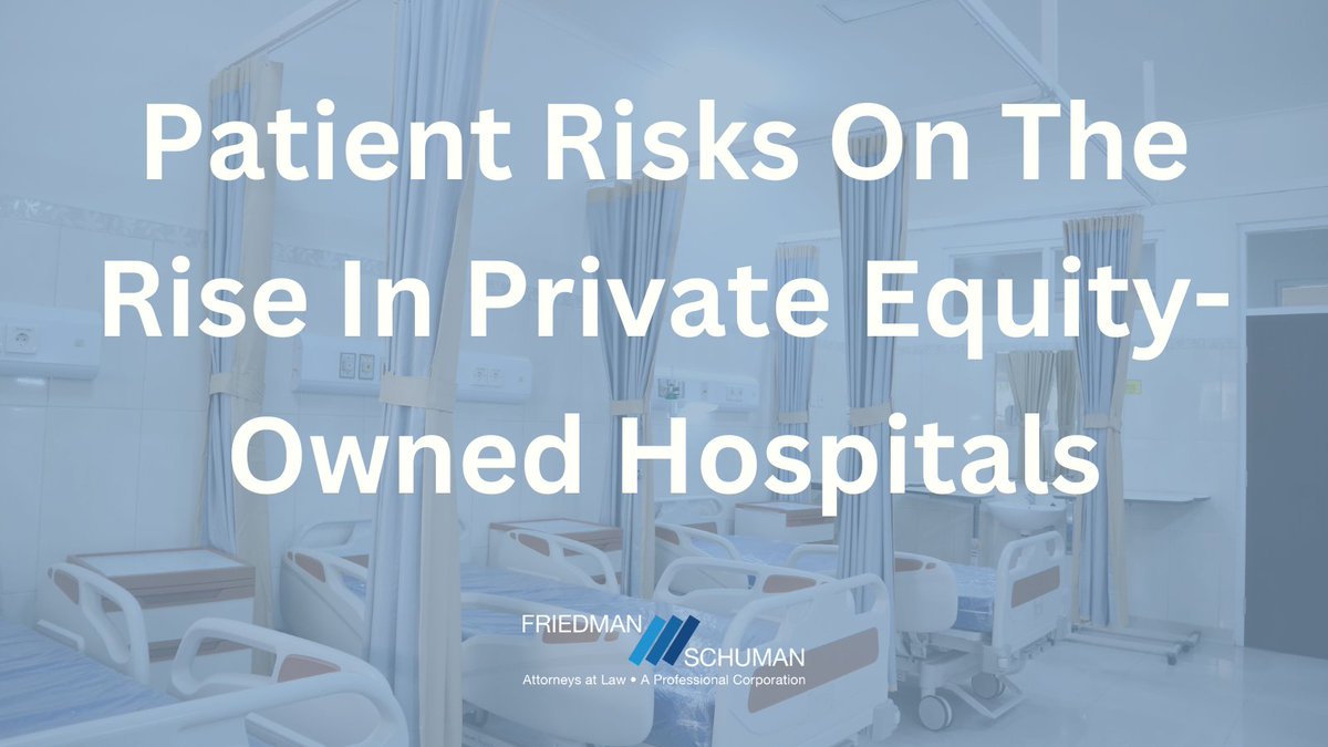 Is the rise of #privateequity-owned #hospitals leading to a decrease in the quality of #patientcare? A recent study revealed that private equity-owned hospitals had a 25% increase in hospital-acquired conditions. Learn more: bit.ly/41UGTMs #fsalaw #medmal