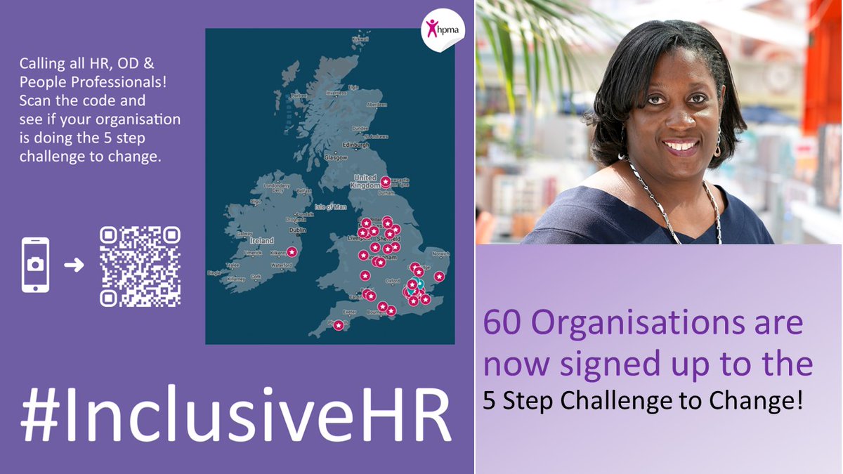 Guess what... 60 organisations are signed up to #InclusiveHR 5 Step Challenge to Change. @HPMA_National recently engaged with all of you that have signed up & there is many of you that are fairly advanced in your discussions, with most at step 3 & 4! The step change is coming...