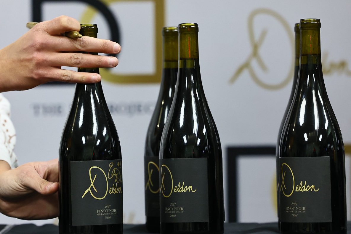 Basketball standout and Wilmington native @De11eDonne mingles with guests at a Deldon wine tasting event on Friday at Frank's Wine in Wilmington, Delaware.