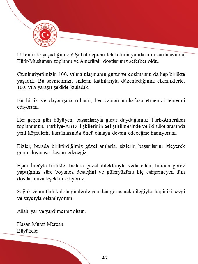 Büyükelçi Hasan Murat Mercan'ın veda mesajı
<a href="/HMuratMercan/">Hakikati Aramak...</a>