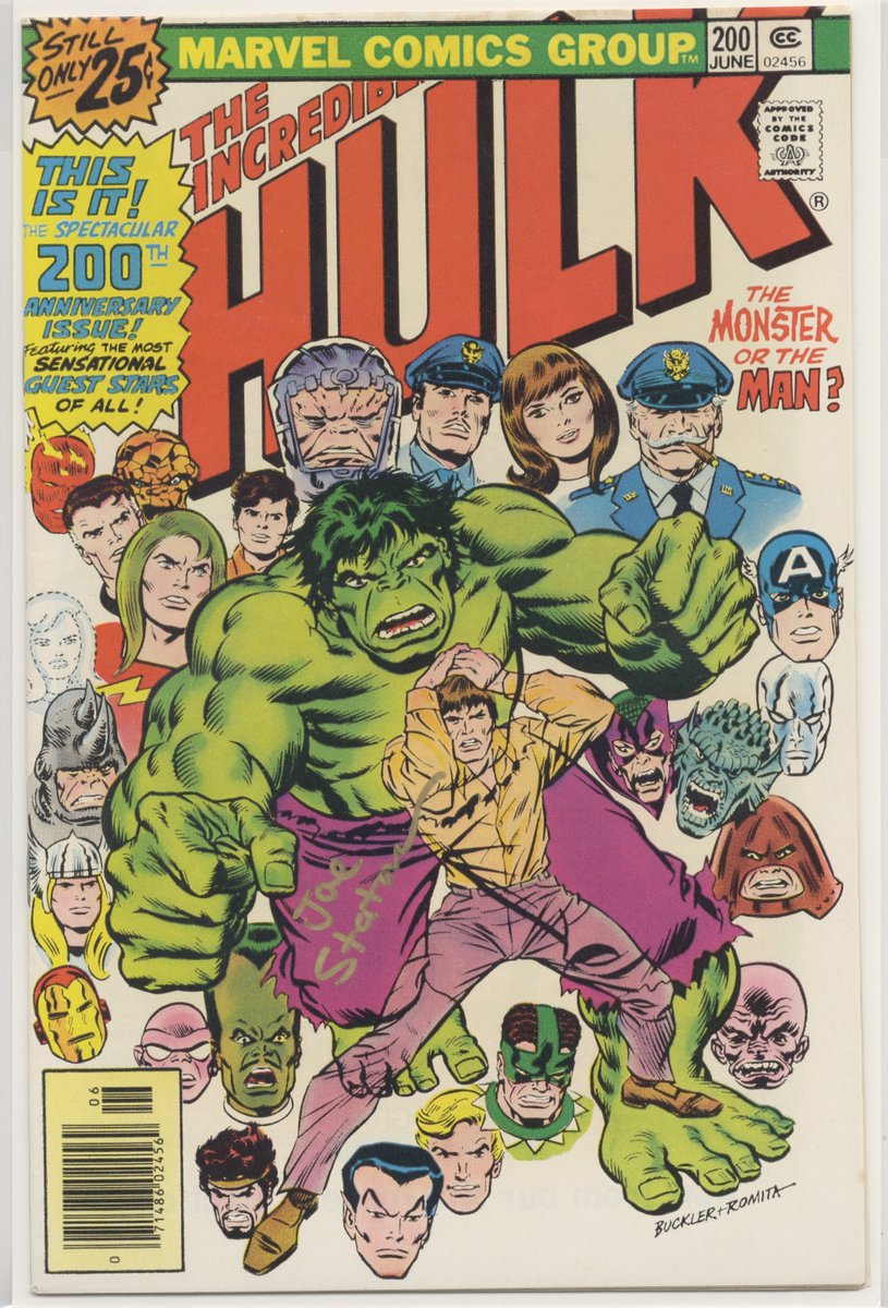 #TheIncredibleHulk #Hulk200 #JoeStaton #JohnRomitaSr #SalBuscema #LenWein
My copy of THE INCREDIBLE HULK #200, signed by the inker of the issue, Joe Staton.