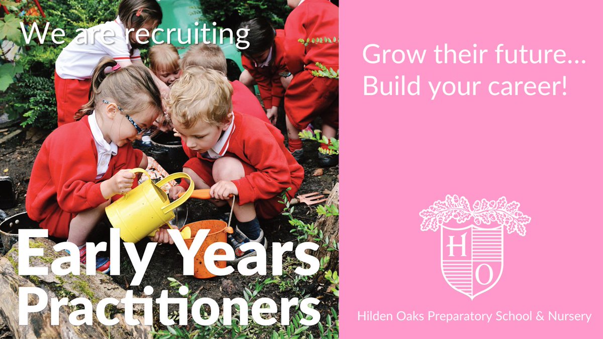Ready to be an inspiring role model, while taking control of your own future? Our Early Years team are looking to expand their family.  If you have a relevant Level 3 or Level 2 qualification, come and join our nursery. To apply go to hildenoaks.co.uk/vacancies