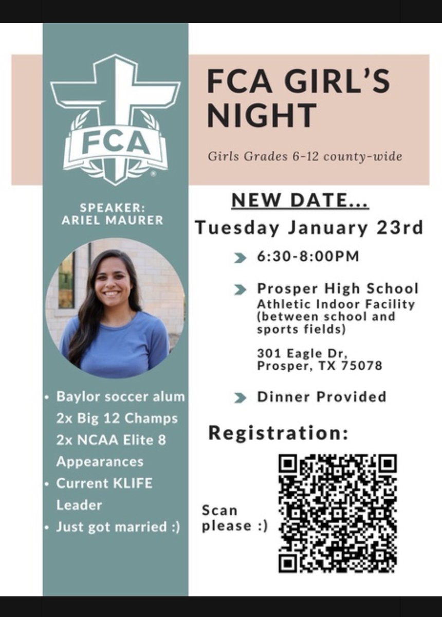 IHSknightsfca's tweet photo. Date change due to the expected weather conditions!! Scan the code and register! See @braemaureen next week if you have questions. https://t.co/3jnK4tckE6