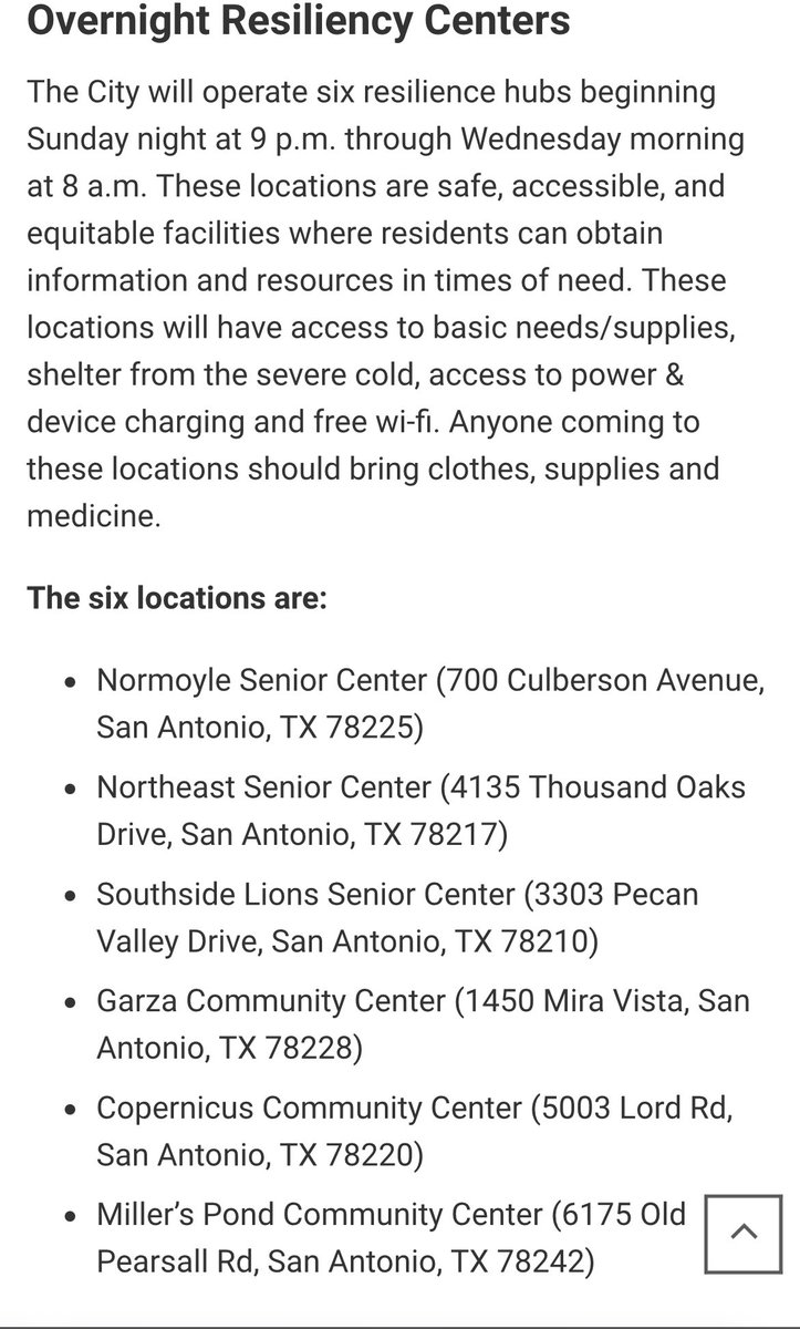 Overnight warming centers in the city and county. Let folks know.