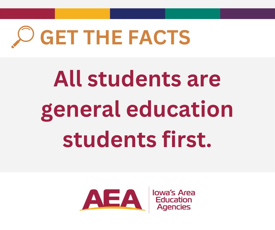 Did you know? All students are general education students first! To close the achievement gap, we start by ensuring quality universal instruction in general education classrooms. #EveryDayatAEA