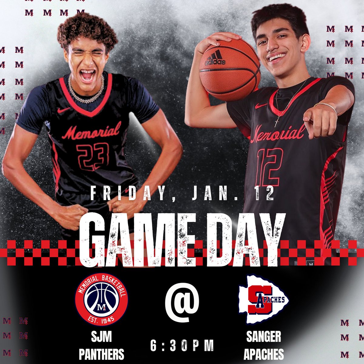🏀⚠️ GAME DAY ALERT ⚠️🏀

The Panthers hit the road again tonight to take on Sanger HS in Game 2️⃣ of League Play!  Varsity Tip Off at 6:30pm!

⏱️ 6:30pm
📍 Sanger HS

#CMAC
#DYJ
#LetsGoPanthers #SJMBoysBasketball