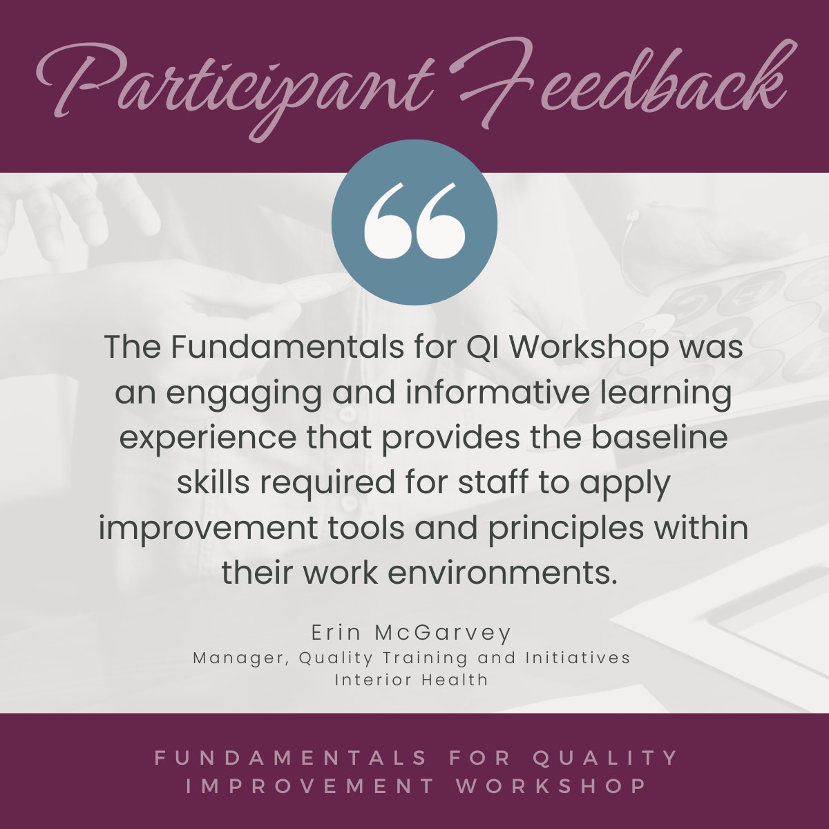 The Fundamentals for Quality Improvement Workshop introduces health care professionals to foundational QI principles and practices required to lead, implement, and sustain quality initiatives within their organization. Join us on February 8 in Vancouver: ow.ly/5cVc50QpLtj