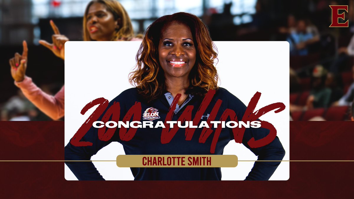 With tonight’s victory over Campbell, head coach Charlotte Smith has surpassed the 200 win mark during her head coaching career at Elon!

#TogetherWeRise #PhoenixRising