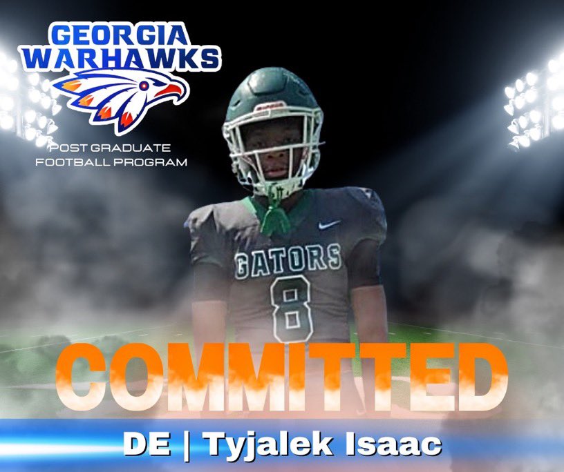 Tyjalek Isaac (@tyjalek_isaac) on Twitter photo After a great conversation with <a href="/GeorgiaWarhawks/">Georgia Warhawks</a> I’m blessed to say I’m committed . @1BIGJONES @spollar1 After a great conversation with <a href="/GeorgiaWarhawks/">Georgia Warhawks</a> I’m blessed to say I’m committed . @1BIGJONES @spollar1