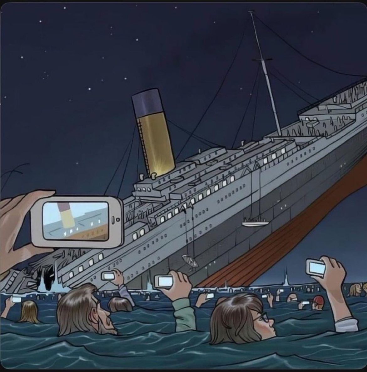 shortsofday's tweet photo. If The Titanic Sank Today: https://t.co/gSUv9PmGBE