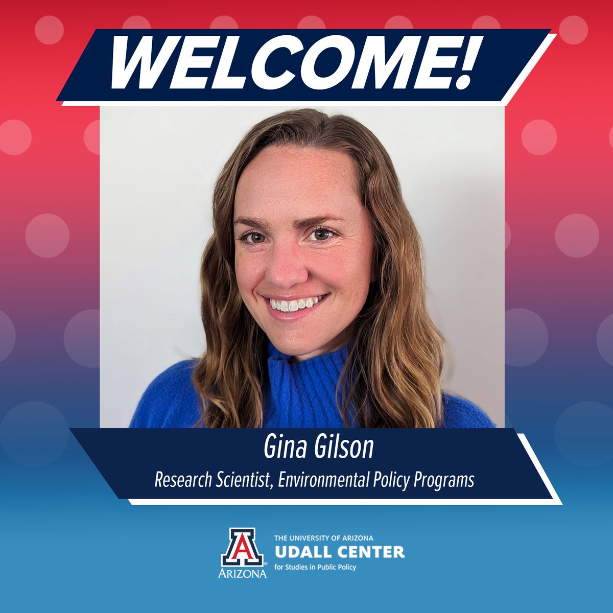 🔬 Introducing the UC's new research scientist, Gina Gilson! 🧪

Gina is currently finishing up her PhD in Geography and the Environment at Oxford.

We're proud to have you on the team, Gina!

Learn more here: udallcenter.arizona.edu/person/gina-gi…