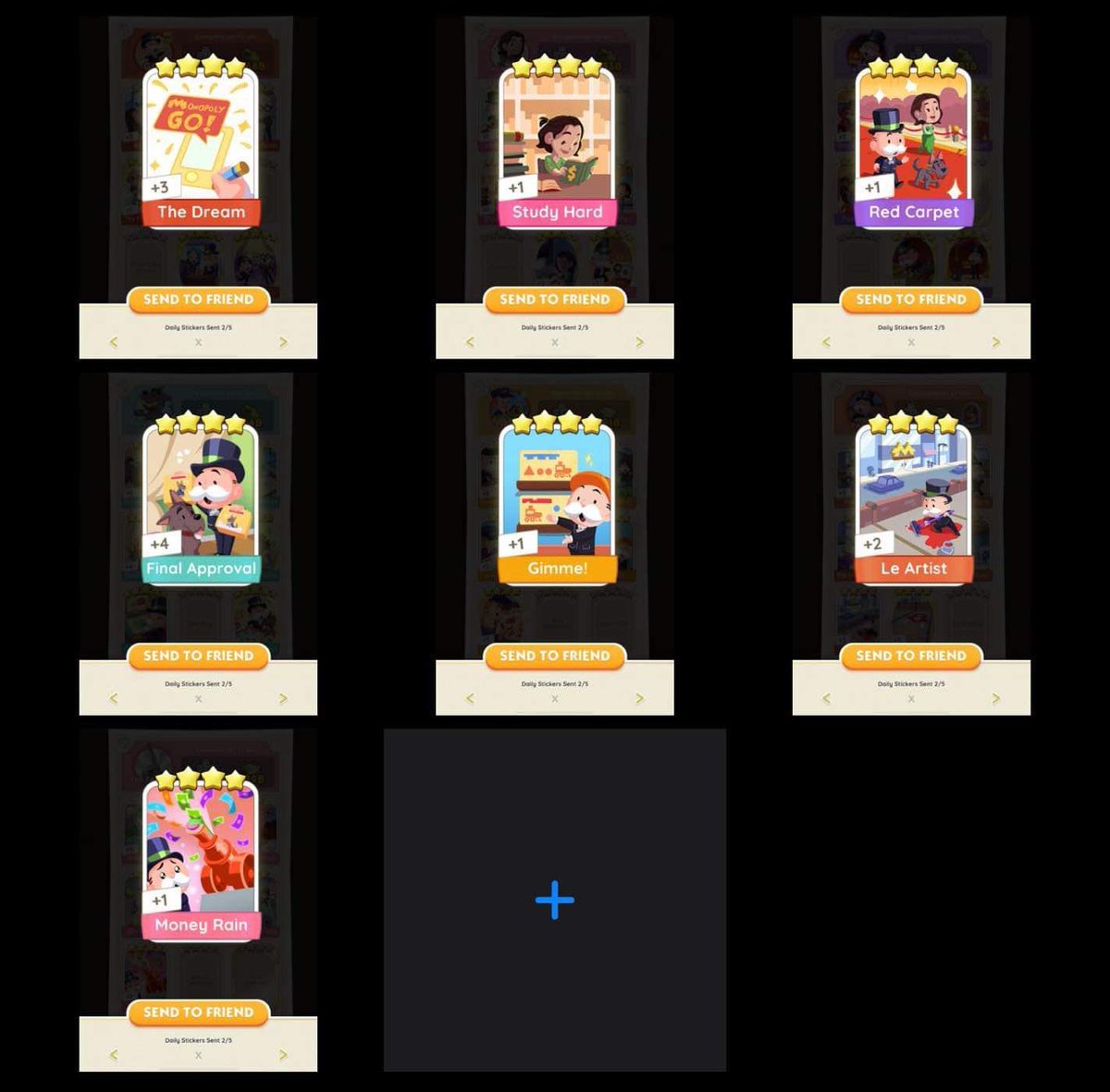 kimdubuys's tweet photo. wts lfb monopoly go stickers ph
4 ⭐️ ~  ₱50 
⁃the dream
⁃study hard
⁃red carpet
⁃final approval
⁃gimme
⁃le artist
⁃money rain
mop ~ gcash
reply/ dm me! https://t.co/Iz8XsDoA45