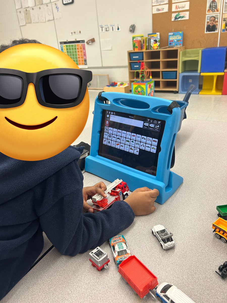 Exploring vehicles with #TDSnap. #AAC #communication #kindergarten #asd #tdsb @TobiiDynavox