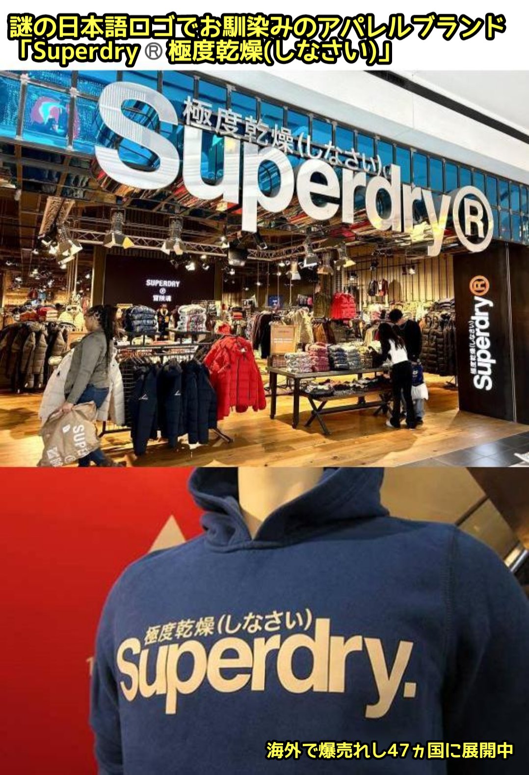 Superdry（極度乾燥しなさい) ネイビー ロゴ 半袖Tシャツ 新品タグ付き Superdry 極度乾燥しなさい Tシャツ 半袖 プリント