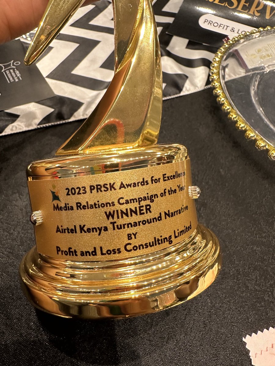 Excited for ⁦⁦<a href="/PnLConsulting/">P&L Consulting</a>⁩ award for Media Relations Campaign of the Year 2023 at the ⁦<a href="/prskkenya/">PRSK</a>⁩ gala! 🎉
