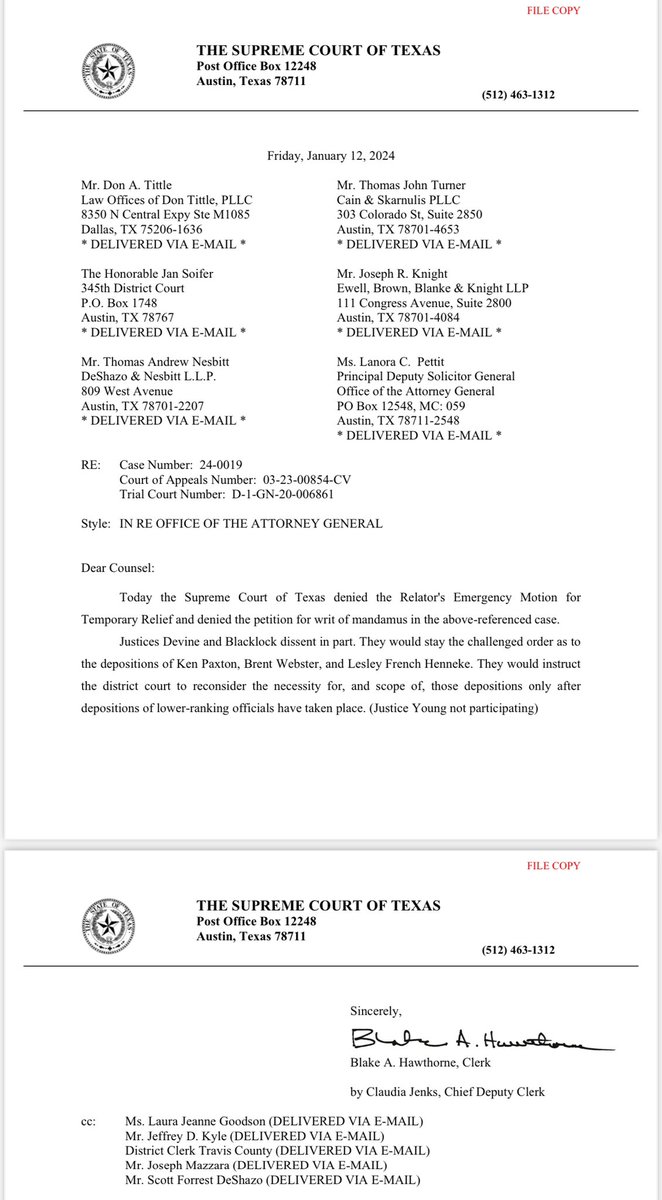 NEW: The Texas Supreme Court has ruled that Texas AG Ken Paxton must face a deposition in a lawsuit brought by whistleblowers, the first time he will be compelled to address their allegations of bribery and abuse of office.