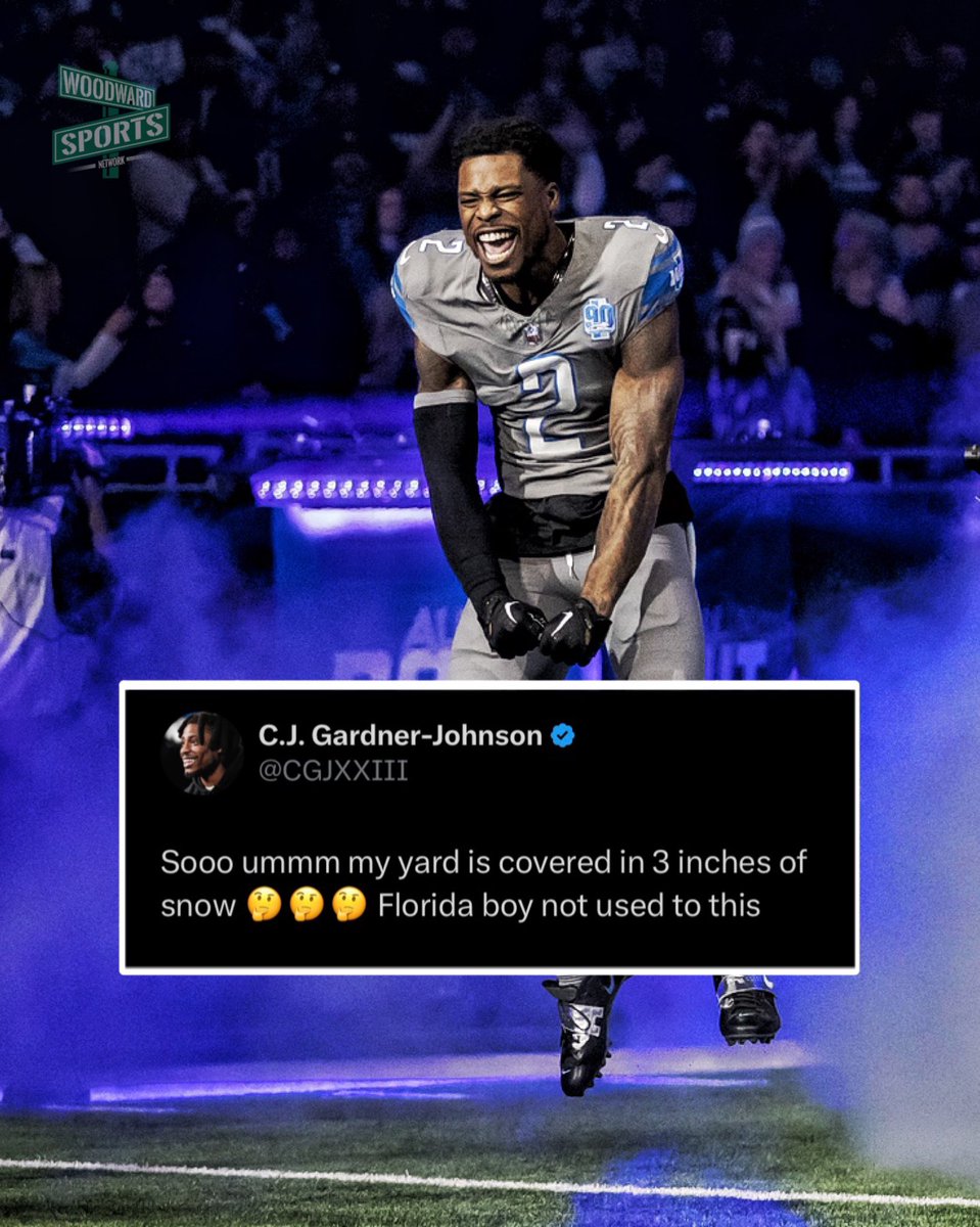 Ceedy Duce isn’t used to winter weather in Detroit 😂

<a href="/CGJXXIII/">C.J. Gardner-Johnson</a>