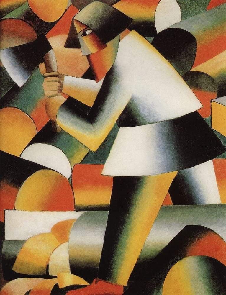 KAZIMIR MALEVICH, 

🎨 'Woodcutter', 1912.
#cubism #kazimirmalevich