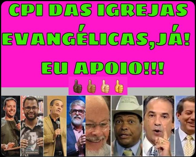 VAMOS CONTINUAR PEDINDO A CPI DAS IGREJAS EVANGÉLICAS!!
BOA NOITE!!!