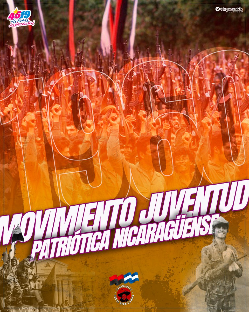#12Enero 1️⃣9️⃣6️⃣0️⃣

Nació el Movimiento Juventud Patriotica Nicaragüense, piedra angular de las luchas revolucionarias.

¡Sin una juventud dispuesta al sacrificio, No hay Revolución! ✊🏻

#UnidosEnVictorias
<a href="/QuenriM/">QuenriⓂ️</a> <a href="/jguevaraNic/">AИTOИIO ⅁UƎVAЯA❤🖤✌🏽🇳🇮</a> <a href="/FloryCantoX/">Flor y Canto 🇳🇮</a>