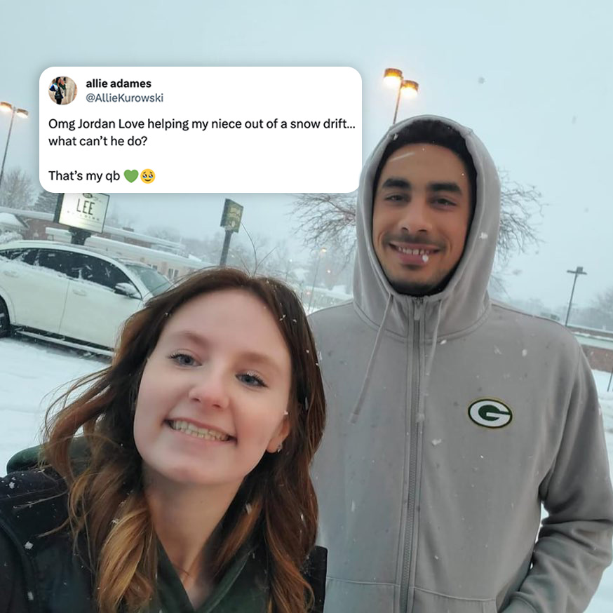 QB1 is always ready to help ❤️ (via @AllieKurowski)

<a href="/jordan3love/">JLove</a> | <a href="/packers/">Green Bay Packers</a>
