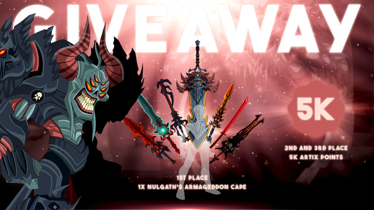 DShark_AQW's tweet photo. 𝗡𝗨𝗟𝗚𝗔𝗧𝗛 𝗚𝗜𝗩𝗘𝗔𝗪𝗔𝗬 :::)

Requirements:

✅Follow @DsharkAQ, @AstroGuildAQW &amp; @OceanGuild
✅Like and RT

Ends on January 22nd #Nulgath #AQWorlds https://t.co/xnR8faymU7