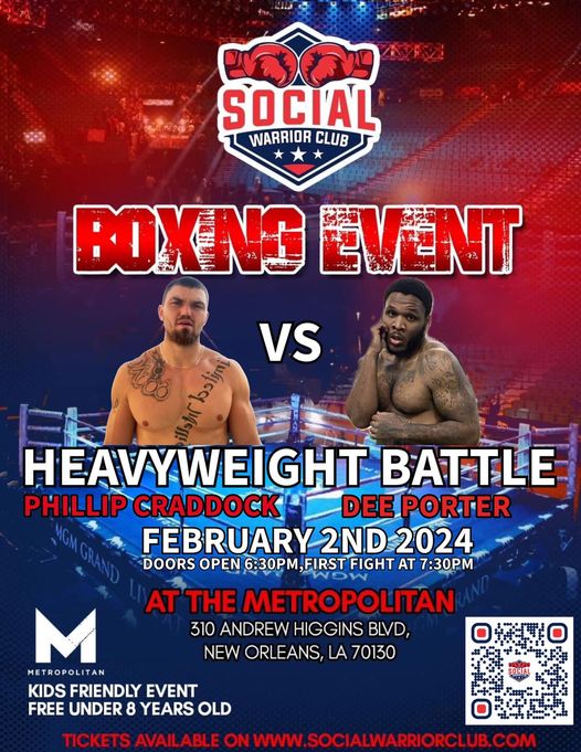 Get your tickets now on our website: socialwarriorclub.com
PAY-PER-VIEW Available