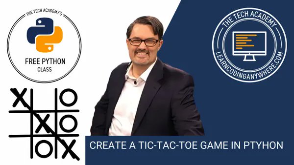 TheTechAcad's tweet image. Join us for a FREE coding adventure tomorrow at 9 am PT! 🌐✨
Senior-Level Software Developer, Erik Gross, will guide you through creating a basic Tic-Tac-Toe game using Python.
Register on Meetup: bit.ly/FreeClass113
#CodingBeginners #PythonProgramming #FreeCodingClass