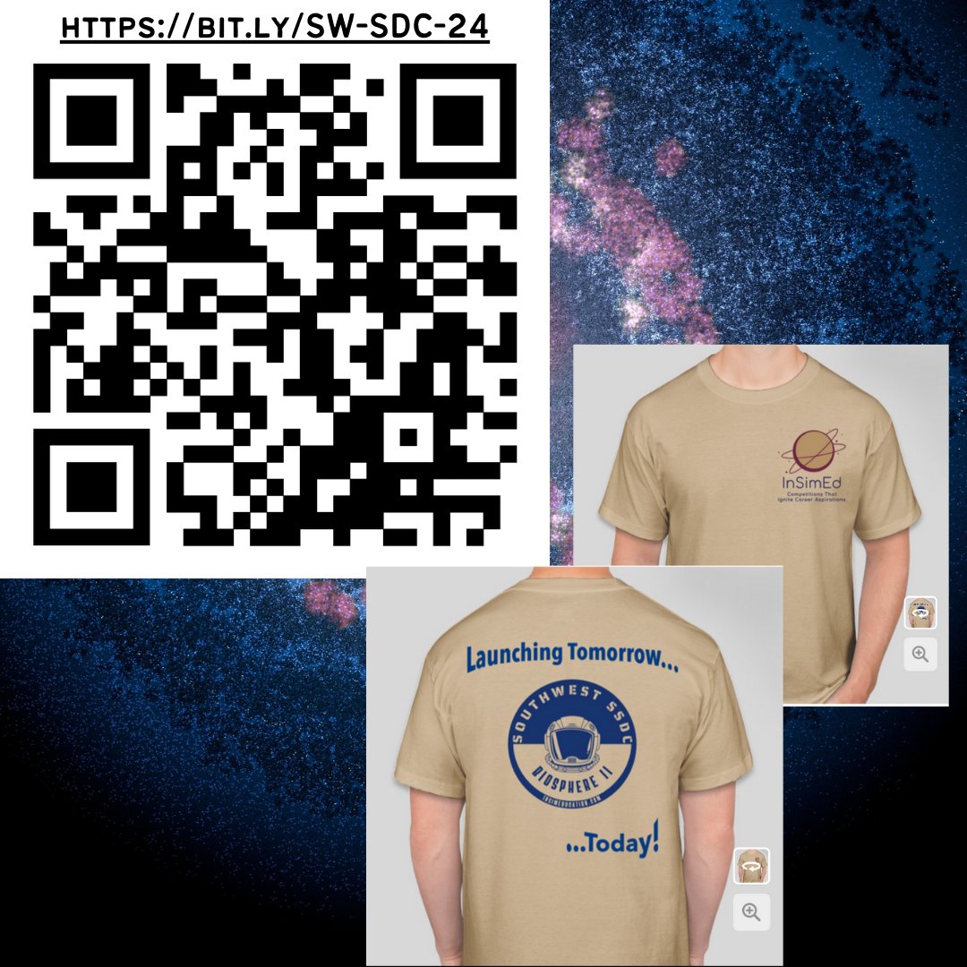 InSimEducation's tweet image. Our 2024 South West Space Design Competition starts in just a few hours.
To grab your limited edition event t-shirt, follow the QR code and get into it!
#spacedesign #STEMed #spaceset #STEMeducation #space #spaceeducation